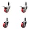 Service Caster 3'' Red Poly Swivel 1'' Expanding Stem Caster Set 2 Total Lock Brakes, 4PK SCC-EXTTL20S314-PPUB-RED-2-S-2-1 - alternate 1